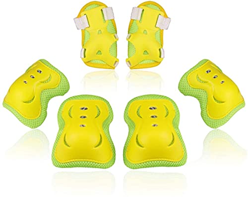 ブッシュ スケボー スケートボード 海外モデル 直輸入 Kids/Youth Knee Pad Elbow Pads Guards Protective Gear Set for Roller Skates Cycling BMX Bike Skateboard Inline Skatings Scooter Riding Sports (Yelloブッシュ スケボー スケートボード 海外モデル 直輸入