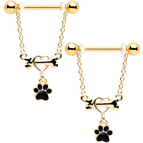 ボディキャンディー ボディピアス アメリカ 日本未発売 ウォレット Body Candy 14G Nipplerings Piercing 14mm Plated Steel 2Pc Paw Print Love My Dog Dangle Nipple Ring Setボディキャンディー ボディピアス アメリカ 日本未発売 ウォレット