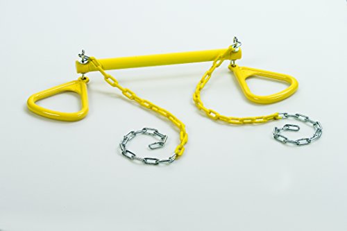 ジャングルジム ブランコ 屋内・屋外遊び 幼児 小学生 Ultimate Trapeze Bar with Rings | Yellow | Compatible with Most Playsets | Easy to Install | 250lb Capacity | Swing Hangers Not Included |DIY Swingsジャングルジム ブランコ 屋内・屋外遊び 幼児 小学生