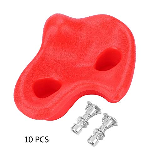 WOW uR EOV c w Fafeims 10Pcs Rock Climbing Stone Pig Nose Shape Climbing Holds Plastic Textured Climbing Gear Kit (Red)WOW uR EOV c w