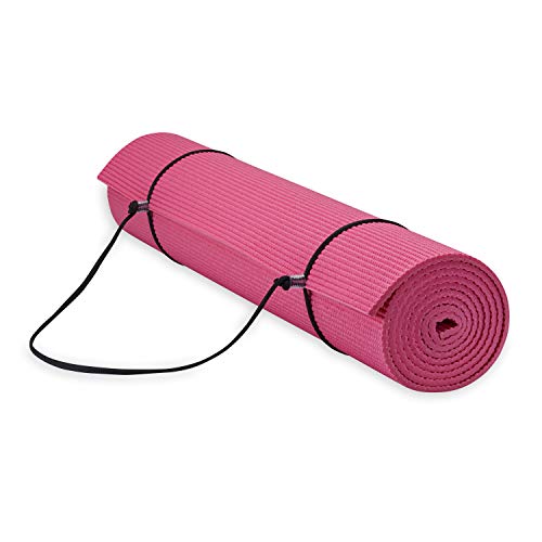 ヨガマット フィットネス Gaiam Essentials Premium Yoga Mat with Carrier Sling, Pink, 72 InchL x 24 InchW x 1/4 Inch Thickヨガマット フィットネス