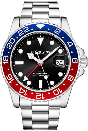 腕時計 ストゥーリングオリジナル メンズ Stuhrling Original Men's Watch Stainless Steel Triple Row Bracelet Dual Time Date with Screw Down Crown腕時計 ストゥーリングオリジナル メンズ