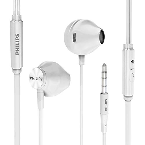 フィリップス　イヤホン イヤホン 海外 輸入 PHILIPS Wired Earbuds with Microphone - Ergonomic Comfort-Fit in Ear Headphones with Mic for Cell Phones, Earphones with Microphone with Bass Clear Sound - Whiteイヤホン 海外 輸入