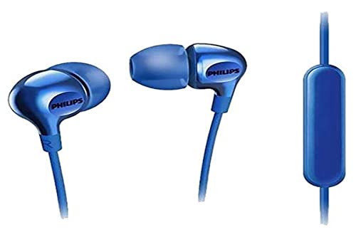 フィリップス　イヤホン イヤホン 海外 輸入 Philips Big Bass in Ear Headphones with Mic - Blue (SHE3555BL/27)イヤホン 海外 輸入