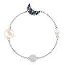 楽天angelicaスワロフスキー クリスタル 置物 オーナメント SWAROVSKI Swarovski Remix Collection Women's Bracelet, Strand Bracelet with a Moon Motif on a Rhodium Plated Chain with Crystal Pearl and Dark Crystal Aスワロフスキー クリスタル 置物 オーナメント SWAROVSKI