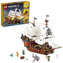 レゴ クリエイター LEGO Creator 3 in 1 Pirate Ship Building Set, Kids can Rebuild The Pirate Ship into an Inn or Skull Island, Features 4 Minifigures and Shark Toy, Makes a Great Gift for Kids Ages 9+ Years Old, 31109レゴ クリエイター