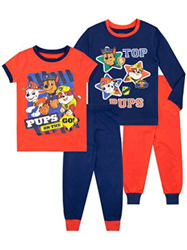 【送料無料】パウパトロール 子供服 パジャマ 2組 7 日本サイズ120-130相当 チェイス、マーシャル、ラブル 複数キャラクター 半袖 長袖ネイビー キッズ ファッション 男の子 女の子