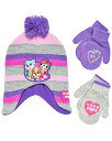 パウパトロール 子供服 ウィンターハット ニット帽 ミトン2組 2-4T 日本サイズ95-110相当 スカイ エベレスト マーシャル ピンク/パープル キッズ ...