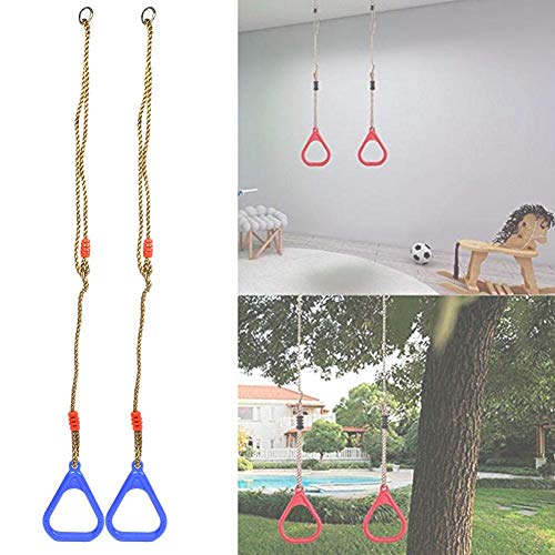 ジャングルジム ブランコ 屋内・屋外遊び 幼児 小学生 A Pair of Trapeze Swing Bar Rings, 4.59ft, Adjustable Plastic Swing Fitness Exercise Hanging Ring with Rope for Kids(Blue)ジャングルジム ブランコ 屋内・屋外遊び 幼児 小学生