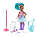 バービー バービー人形 Barbie Chelsea Can Be Playset with Brunette Chelsea Rockstar Doll (6-in), Guitar, Microphone, Headphones, 2 VIP Tickets, Star-Shaped Glasses, Great Gift for Ages 3 Years Old Upバービー バービー人形