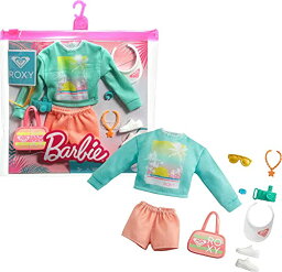 バービー バービー人形 着せ替え 衣装 ドレス Barbie Storytelling Fashion Pack of Doll Clothes Inspired by Roxy: Sweatshirt with Roxy Graphic, Orange Shorts & 7 Beach-Themed Accessories Dolls Including Camera, バービー バービー人形 着せ替え 衣装 ドレス