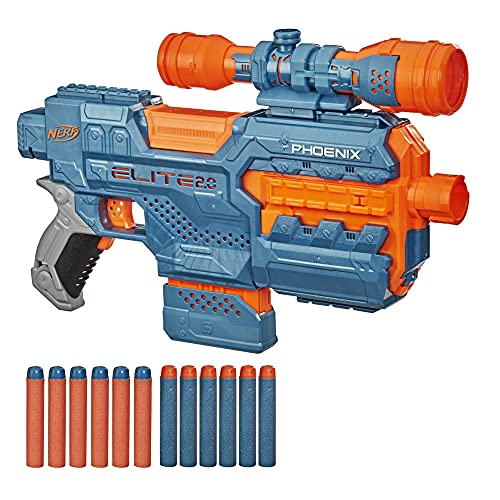 ナーフ アメリカ 直輸入 ソフトダーツ リフィル Nerf Elite 2.0 Phoenix CS-6 Motorised Blaster, 12 Official Nerf Darts, Scope, Clip, Built-in Customising Capabilitiesナーフ アメリカ 直輸入 ソフトダーツ リフィル