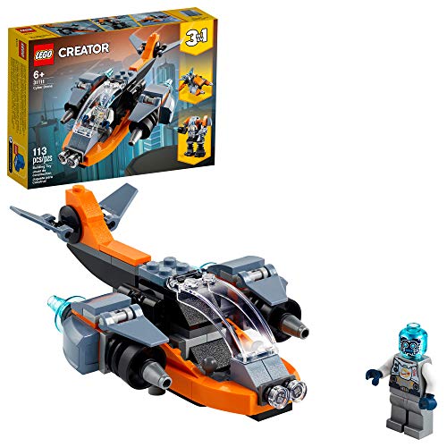 レゴ クリエイター LEGO Creator 3 in 1 Cyber Drone Space Toys, Transforms from Drone to Cyber Mech or Cyber Scooter, Space Toy Building Set, Gift for 6 Plus Year Old Kids, Boys, and Girls, 31111レゴ クリエイター