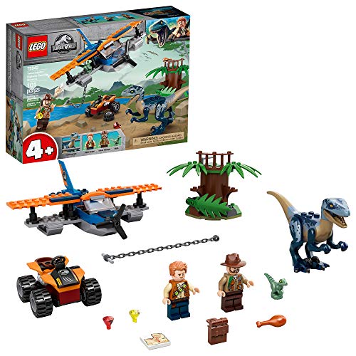 レゴ LEGO Jurassic World Velociraptor: Biplane Rescue Mission 75942, Dinosaur Toy for Preschool Kids, Featuring a Buildable Plane Toy, Posable Velociraptor, and Baby Raptor Delta (101 Pieces)レゴ