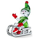 スワロフスキー Swarovski ソリに乗ったエルフのサンタ 約6センチ ジョイフルオーナメントコレクション 5533947 クリスマス クリスタル インテリ...