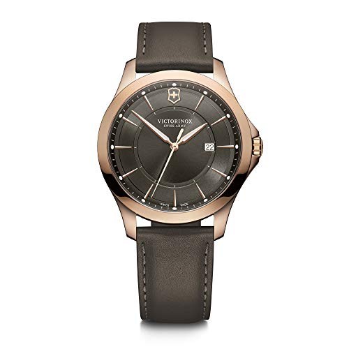 ビクトリノックス 腕時計（メンズ） 腕時計 ビクトリノックス スイス メンズ Victorinox Alliance ?40, Dark Grey Dial, Rose Gold Bezel, Brown Leather Strap腕時計 ビクトリノックス スイス メンズ