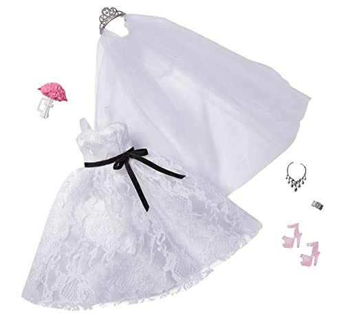 バービー バービー人形 着せ替え 衣装 ドレス 【送料無料】Barbie Fashion Pack: Bridal Outfit Doll with Wedding Dress, Veil, Shoes, Necklace, Bracelet & Bouquet, Gift for Kids 3 to 8 Years Oldバービー バービー人形 着せ替え 衣装 ドレス