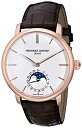 rv tfbNRX^g Y FC705V4S4 Frederique Constant Men's FC705X4S4 Slim Line Rose Gold-Plated Automatic Watch with Brown Leather Bandrv tfbNRX^g Y FC705V4S4