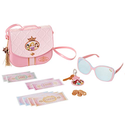 fBYj[vZX Disney Princess Style Collection World Traveler Purse Set Bag with Strap, Sunglasses, Key with Charm, 5 Coins & 8 Paper Bills for Girls Ages 3+fBYj[vZX