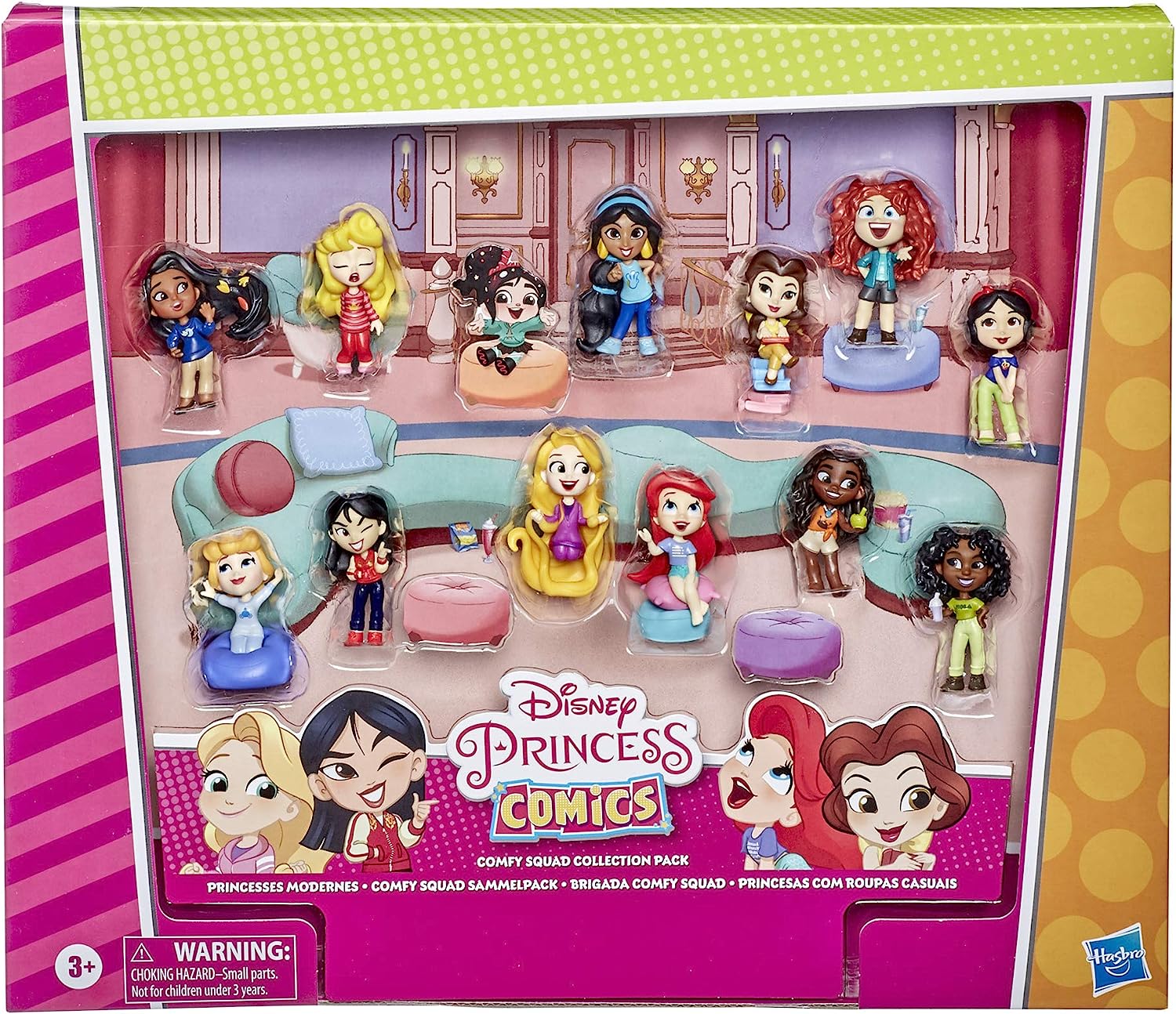Princess Disney 送料無料 無料ラッピングでプレゼントや贈り物にも 逆輸入並行輸入送料込 And Comics Girls Comfy Collection For ディズニープリンセス Pack Squad Minis 12 Dolls Collectable Toy For Girls 3 Years And Upディズニープリンセス Angelica ー品