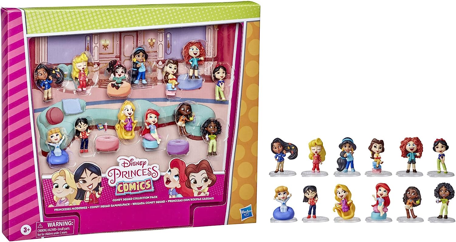 Princess Disney 送料無料 無料ラッピングでプレゼントや贈り物にも 逆輸入並行輸入送料込 And Comics Girls Comfy Collection For ディズニープリンセス Pack Squad Minis 12 Dolls Collectable Toy For Girls 3 Years And Upディズニープリンセス Angelica ー品