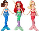 ディズニープリンセス Disney Princess Ariel Sisters Fashion Dolls, 3 Pack of Mermaid Dolls with Skirts Hair Accessories, Toy for 3 Year Olds Upディズニープリンセス