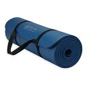 K}bg tBbglX Gaiam Essentials Thick Yoga Mat Fitness & Exercise Mat with Easy-Cinch Carrier Strap, Navy, 72