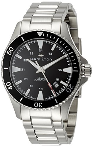 腕時計 ハミルトン メンズ Hamilton Watch Khaki Navy Scuba Auto | Swiss Made | 40mm Stainless Steel Case | Black Dial Analog Watch | Silver Stainless Steel Bracelet (Model: H82335131)腕時計 ハミルトン メンズ