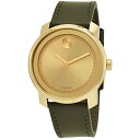 rv o[h Y Men's Movado Bold Gold-Ion Plated Leather Strap Watch 3600674rv o[h Y