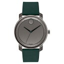 rv o[h Y Movado Bold 3600570 Grey Dial Green Leather Band Men's Watchrv o[h Y