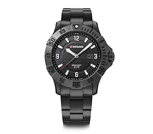 ウェンガー 腕時計（メンズ） 腕時計 ウェンガー スイス メンズ 腕時計 Wenger Seaforce Watch Black Dial, Black Bracelet (01.0641.135)腕時計 ウェンガー スイス メンズ 腕時計