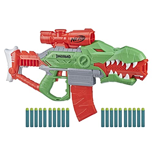 ナーフ アメリカ 直輸入 ソフトダーツ リフィル NERF DinoSquad Rex-Rampage Motorized Dart Blaster, 10-Dart Clip, 20 Official Darts, 10-Dart Storage- T-Rex Dinosaur Design, Redナーフ アメリカ 直輸入 ソフトダーツ リフィル