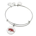 アレックスアンドアニ アメリカ アクセサリー ブランド かわいい Alex and Ani Collaborations Expandable Bangle for Women, University of Arkansas Logo Charm, Shiny Silver Finish, 2 to 3.5 inアレックスアンドアニ アメリカ アクセサリー ブランド かわいい