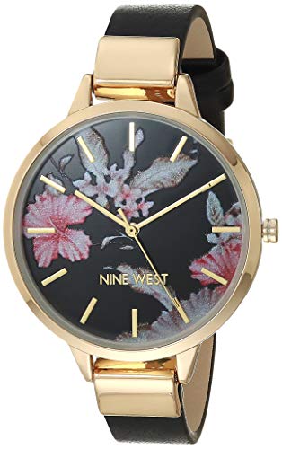 腕時計 ナインウェスト レディース Nine West Dress Watch (Model: NW/2044FLBK), Black/Gold腕時計 ナインウ...