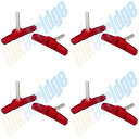 ブレーキ パーツ 自転車 コンポーネント サイクリング 4 Pairs (8 Pads) Red Canti Brake Shoes Compatible wi...