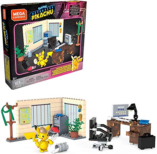 メガブロック メガコンストラックス 組み立て 知育玩具 Mega Construx Pokemon Detective Pikachu Pikachu 039 s Office Construction Set with Character Figures, Building Toys for Kids (183 Pieces)メガブロック メガコンストラックス 組み立て 知育玩具