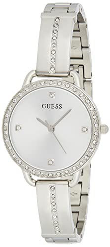 腕時計 ゲス GUESS レディース GUESS 30MM Watch - Silver-Tone Crystal Accented Petite Bangle...