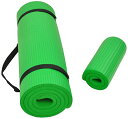 K}bg tBbglX Signature Fitness All Purpose 1/2-Inch Extra Thick High Density Anti-Tear Exercise Yoga Mat and Knee Pad with Carrying Strap, GreenK}bg tBbglX