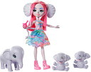 エンチャンティマルズ 人形 ドール Mattel Enchantimals Family Toy Set, Esmeralda Elephant Doll (6-in) with 3 Elephant Animal Friends and 1 Pacifier Accessory, Sunny Savanna Collection, Great Gift for 3 to 8 Year Old Kidエンチャンティマルズ 人形 ドール