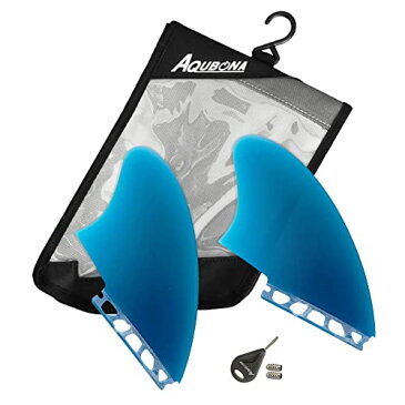 サーフィン フィン マリンスポーツ 【送料無料】AQUBONA Futures Twin Keel Fins - Twin Fin Fish Surfboard Fins Twin Keels - Smooth Fiberglass Flex (Blue B)サーフィン フィン マリンスポーツ