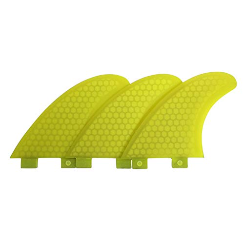 ե ե ޥ󥹥ݡ TOPWAYS Fiberglass Reinforced + Honeycomb Surfboard Fins (3), Tri/Thruster Fins Set FCS G5 G7 Style (Yellow, G3)ե ե ޥ󥹥ݡ