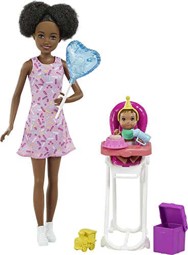 バービー バービー人形 Barbie Skipper Babysitters Inc. Dolls & Playset with Babysitting Skipper Doll, Color-Change Baby Doll, High Chair & Party-Themed Accessories for Kids 3 to 7 Years Oldバービー バービー人形