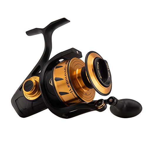 リール ペン Penn 釣り道具 フィッシング PENN Spinfisher VI Spinning Surf Fishing Reel, HT-100 Front Drag, Max of 30lb | 13.6kg, Made with an All-Metal Reel Body and Spool Design,Black/Goldリール ペン Penn 釣り道具 フィッシング