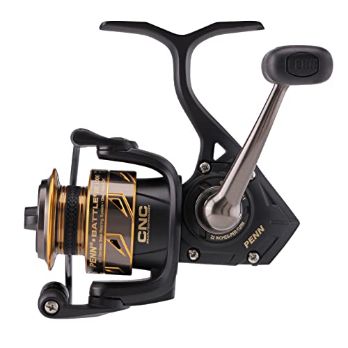 リール ペン Penn 釣り道具 フィッシング PENN Battle III Spinning Nearshore/Offshore Fishing Reel, HT-100 Front Drag, max of 30lb 13.6kg, Made with Sturdy All-Aluminum Composition for Durability, 8000, Black Golリール ペン Penn 釣り道具 フィッシング