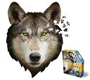 ジグソーパズル 海外製 アメリカ Madd Capp Puzzles - I AM Wolf - 550 Pieces - Animal Shaped Jigs...
