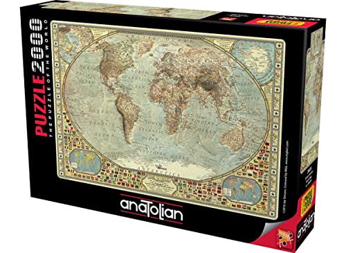 ジグソーパズル 海外製 アメリカ Anatolian 2000Piece Jigsaw Puzzle - World Map Jigsaw Puzzle, Brown/aジグソーパズル 海外製 アメリカ