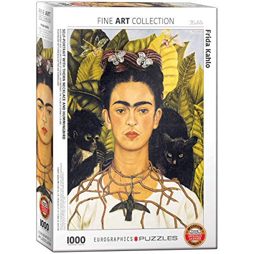 ジグソーパズル 海外製 アメリカ Self-Portrait with Thorn Necklace and Hummingbird by Frida Kahlo ..