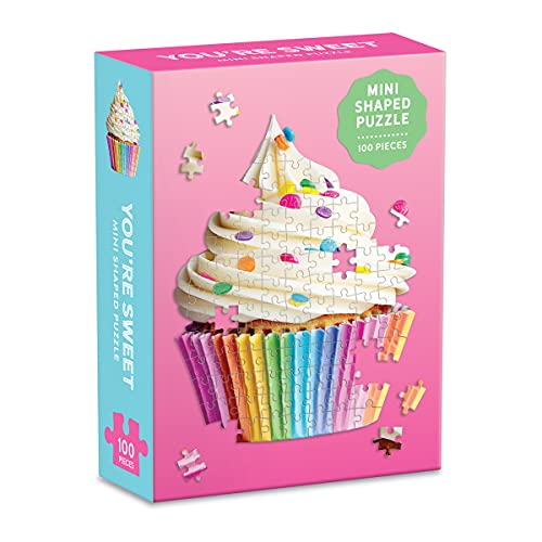 ジグソーパズル 海外製 アメリカ Galison Shaped Mini Jigsaw Puzzle, You’re Sweet Cupcake, 100-Pieces ? Cupcake Shaped Puzzle Featuring a Colorful Design, Thick and Sturdy Pieces, Perfect for Family Fun, Multicolor, 1 ジグソーパズル 海外製 アメリカ
