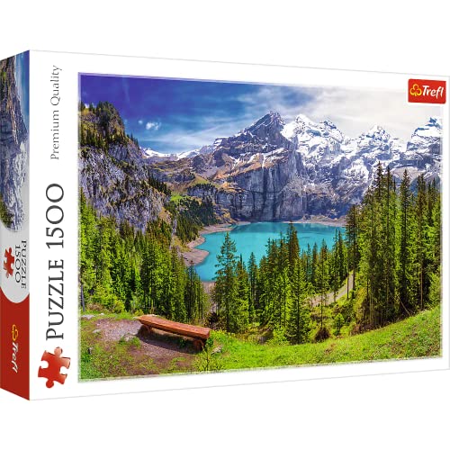 ジグソーパズル 海外製 アメリカ Trefl Lake Oeschinen, Alps, Switzerland 1500 Piece Jigsaw Puzzle Red 33