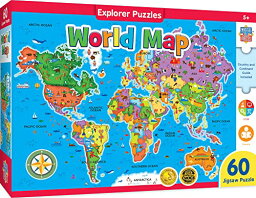 ジグソーパズル 海外製 アメリカ MasterPieces 60 Piece Educational Jigsaw Puzzle for Kids - World Map - 16.5"x12.75"ジグソーパズル 海外製 アメリカ